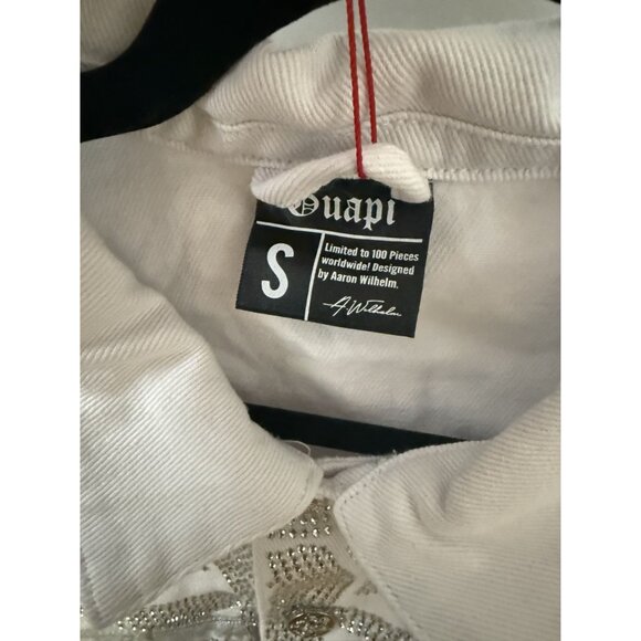 Guapi White Crystal Skeleton Jean Jacket with Silver Detailing Ltd Ed Mens Sz. M - Picture 8 of 14